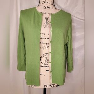 Ann Taylor Green cardigan size L